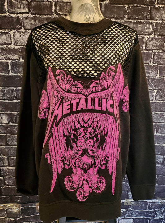 Womens Reworked Mesh Metal sweatshirt- size L/ XL