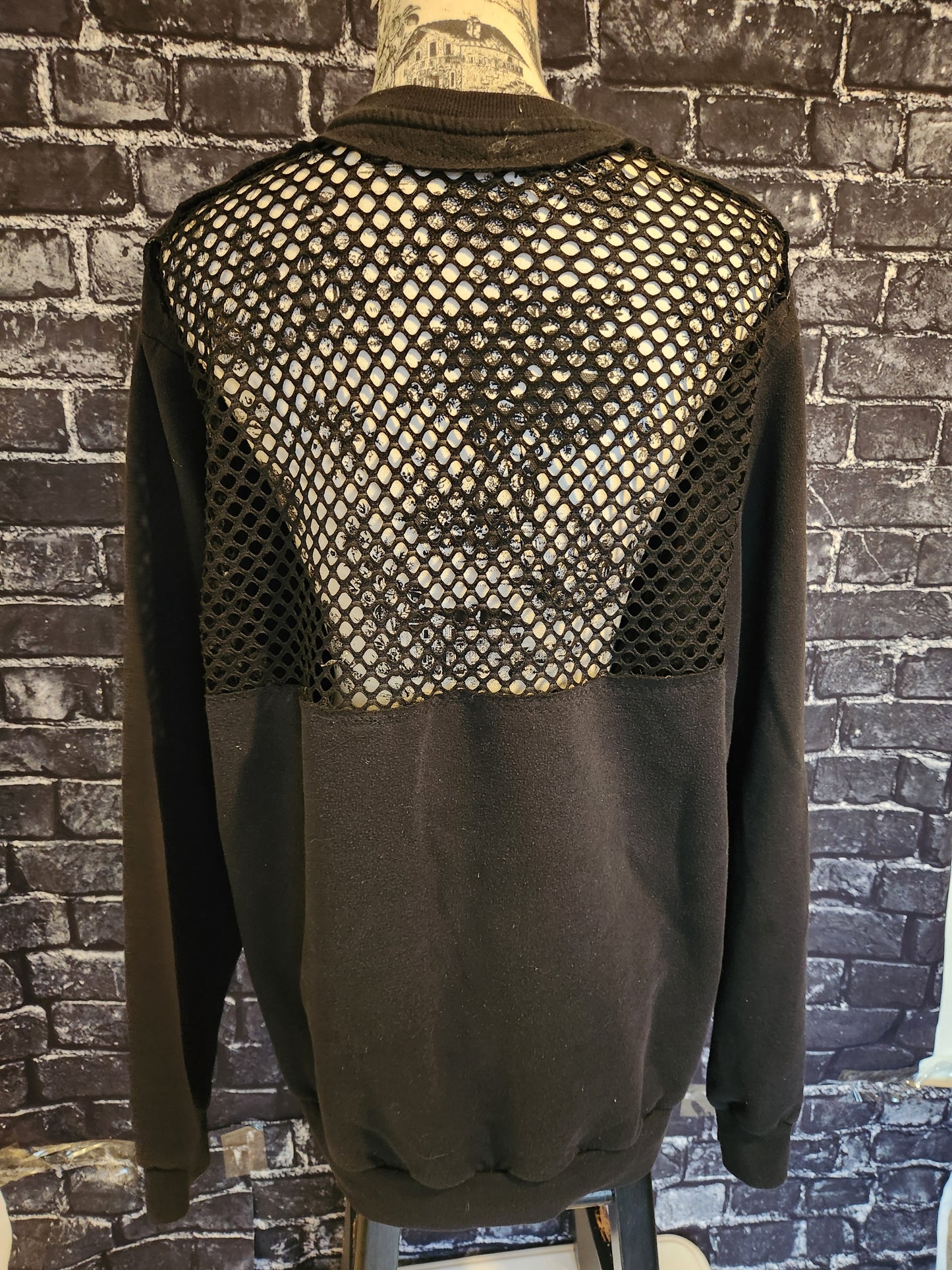 Womens reworked Metal mesh sweatshirt- size Large