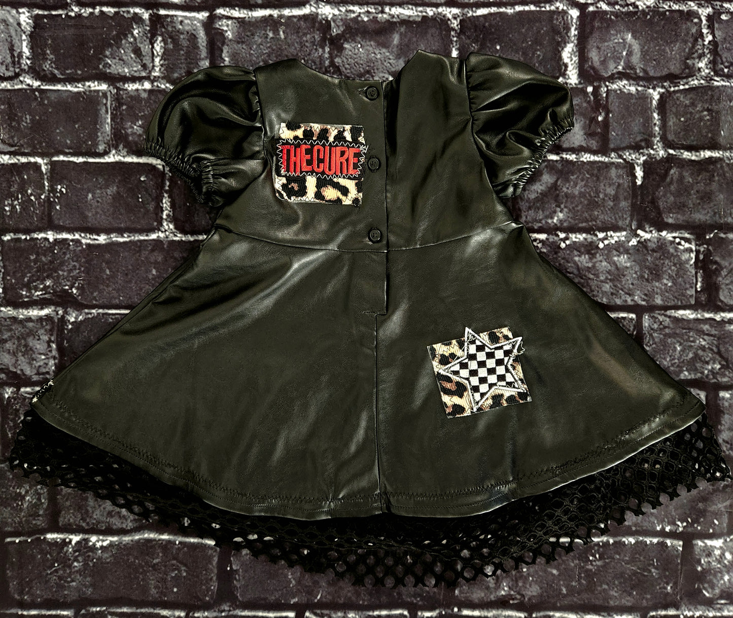 Baby girl faux leather Punk Rock dress- size 6-12 months