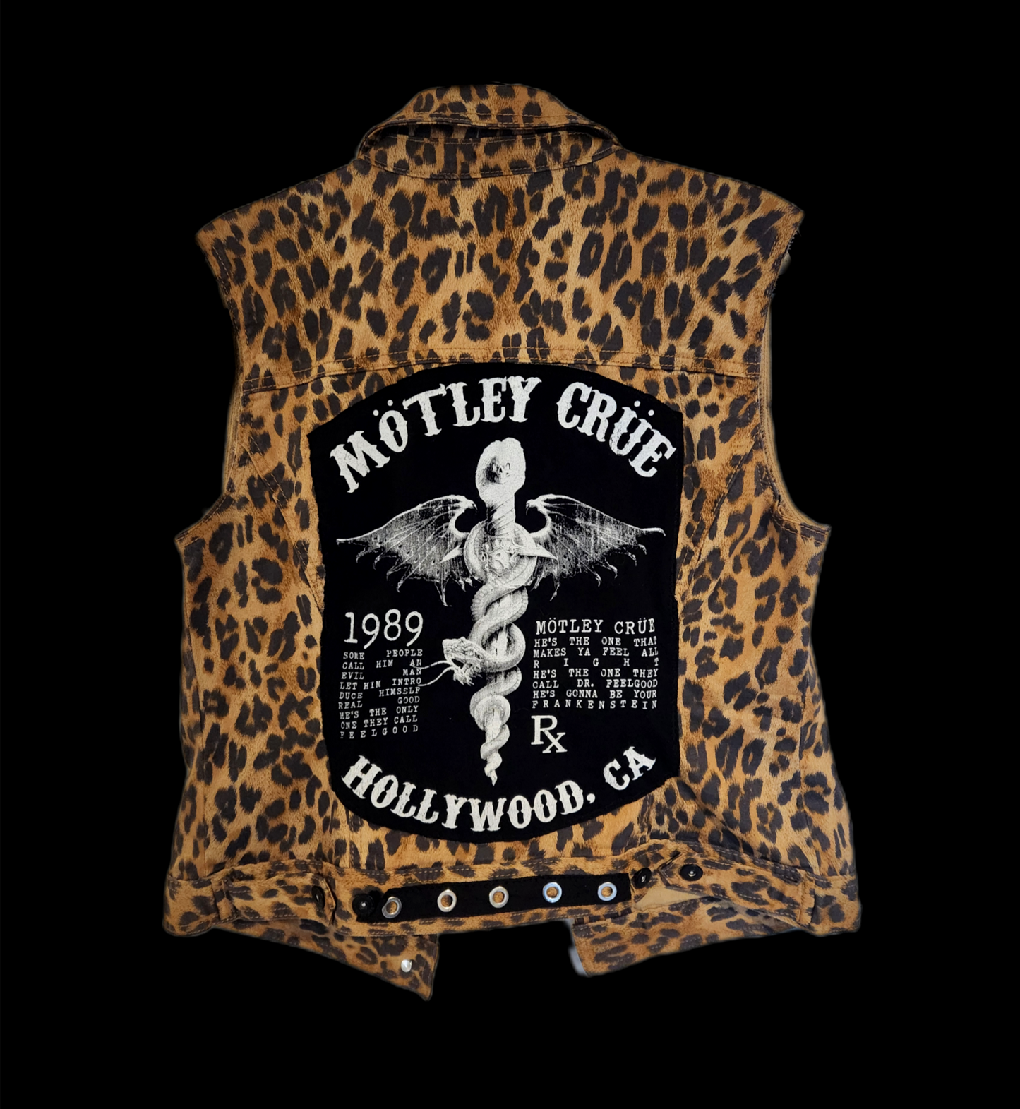 Womens leopard ROCK/ Metal vest- size MEDIUM