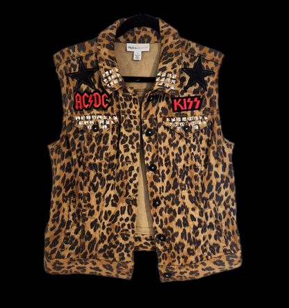 Womens leopard ROCK/ Metal vest- size MEDIUM