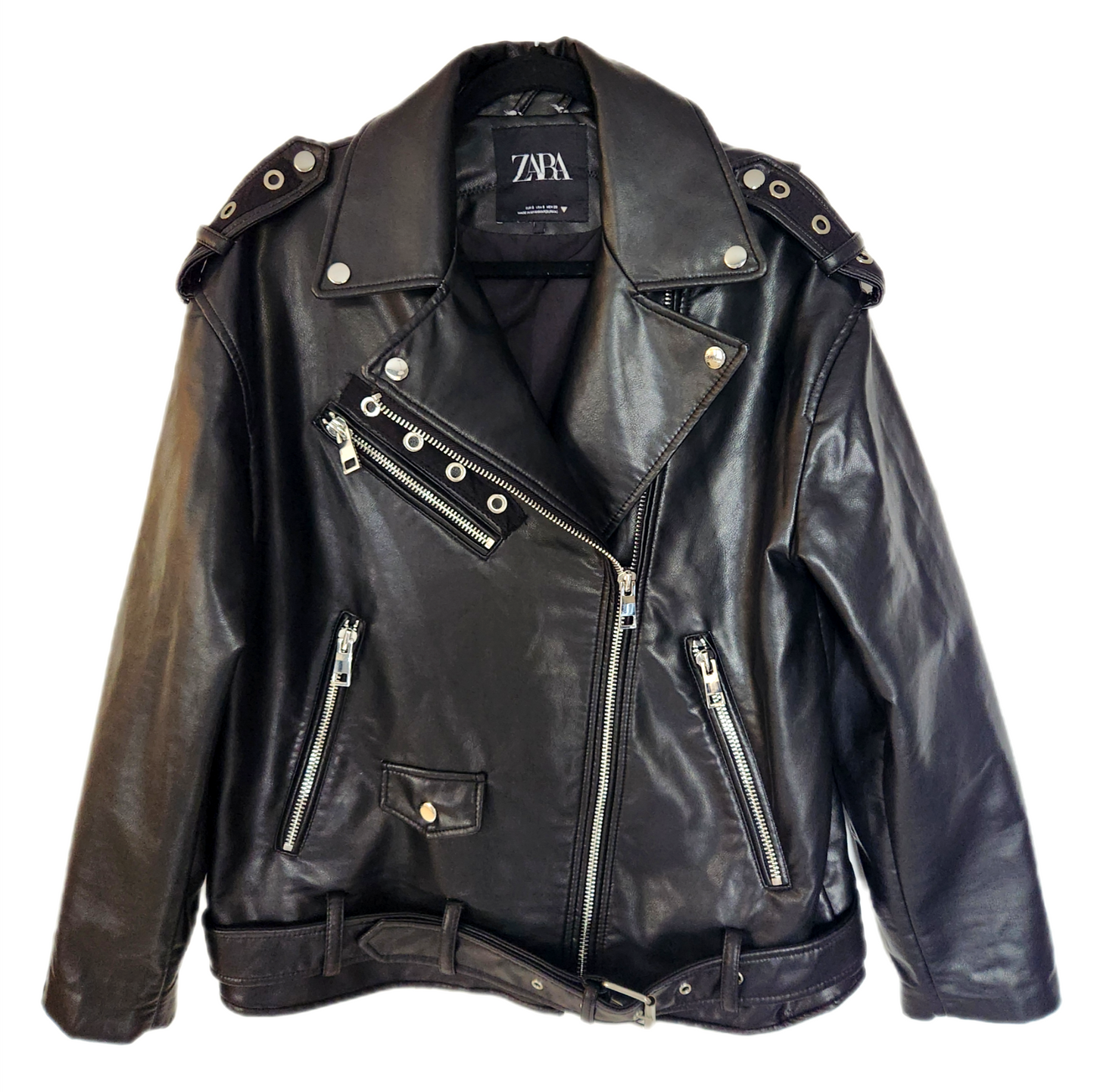 Mens faux leather Metal jacket- size Small