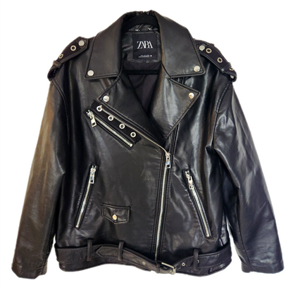 Mens faux leather Metal jacket- size Small