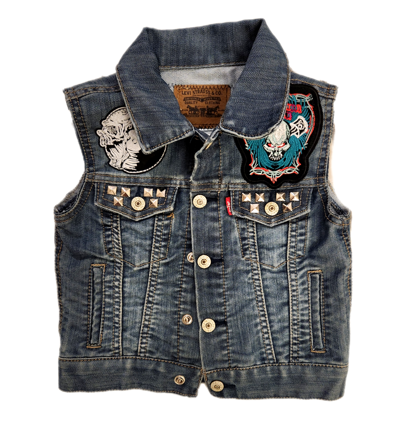 Toddler Metal denim vest- size 3T