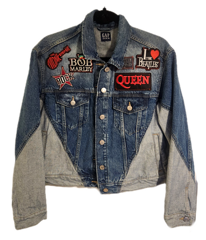 Womens two tone denim ROCK jacket- size Large