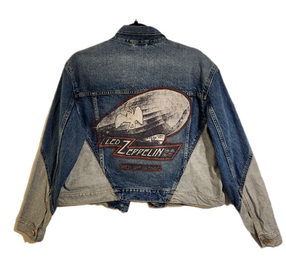 Womens two tone denim ROCK jacket- size Large