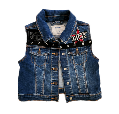 Toddler denim ROCK vest- size 3T