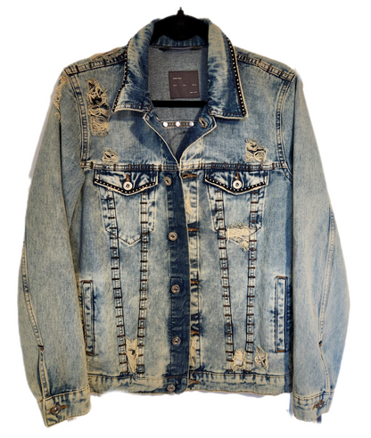 Mens denim Rock jacket- size MEDIUM