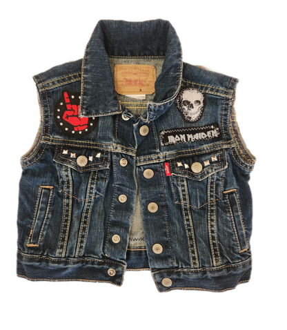 Baby denim Metal Rock vest- size 18-24 months