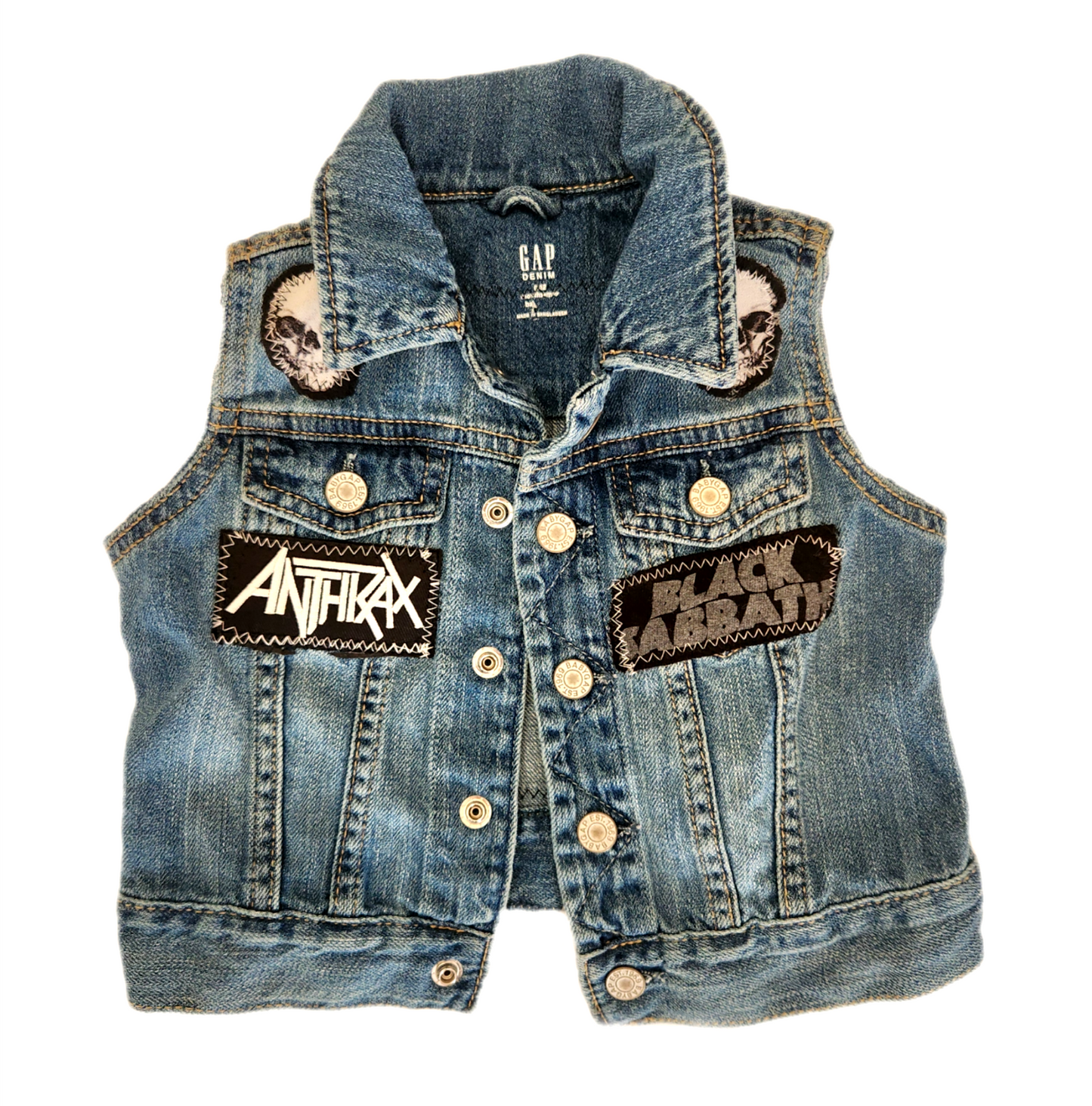 Baby denim ROCK Metal vest- size 6-12 months