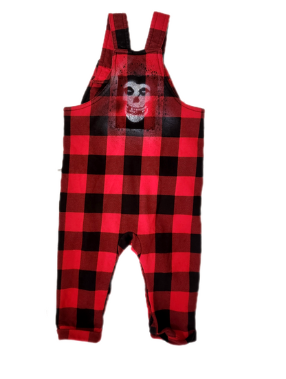 Baby plaid PUNK rock overalls- size 12-18 months