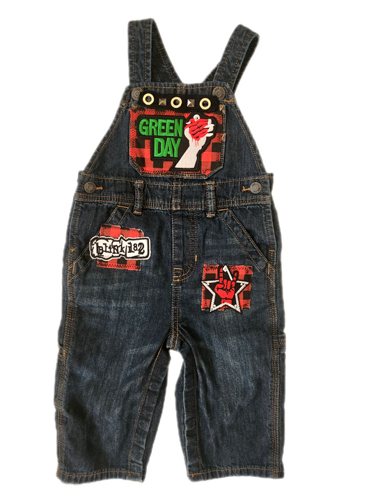 Baby denim Punk rock overalls- size 12-18 months