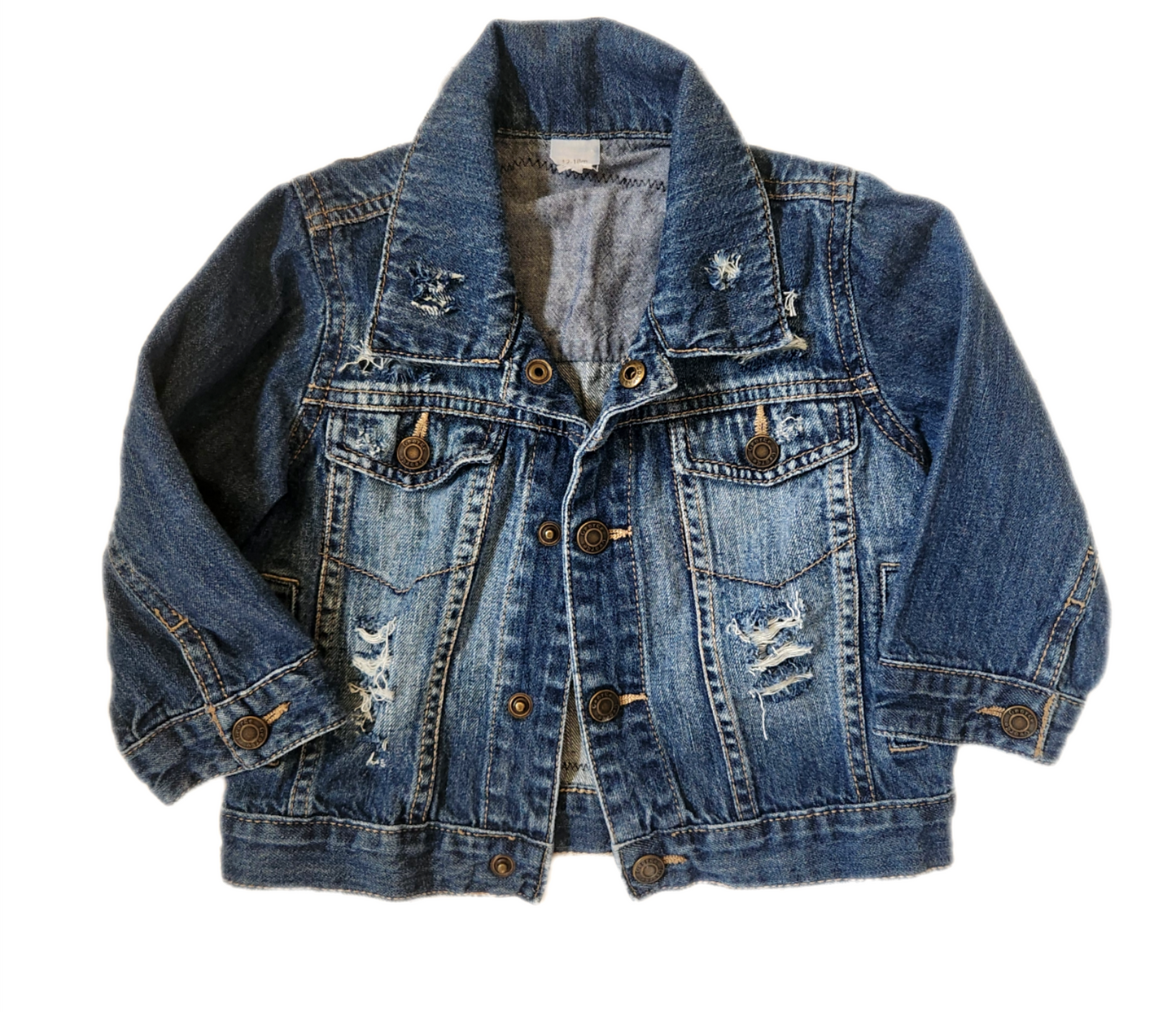 Baby denim classic rock distressed jacket- size 12-18 mos