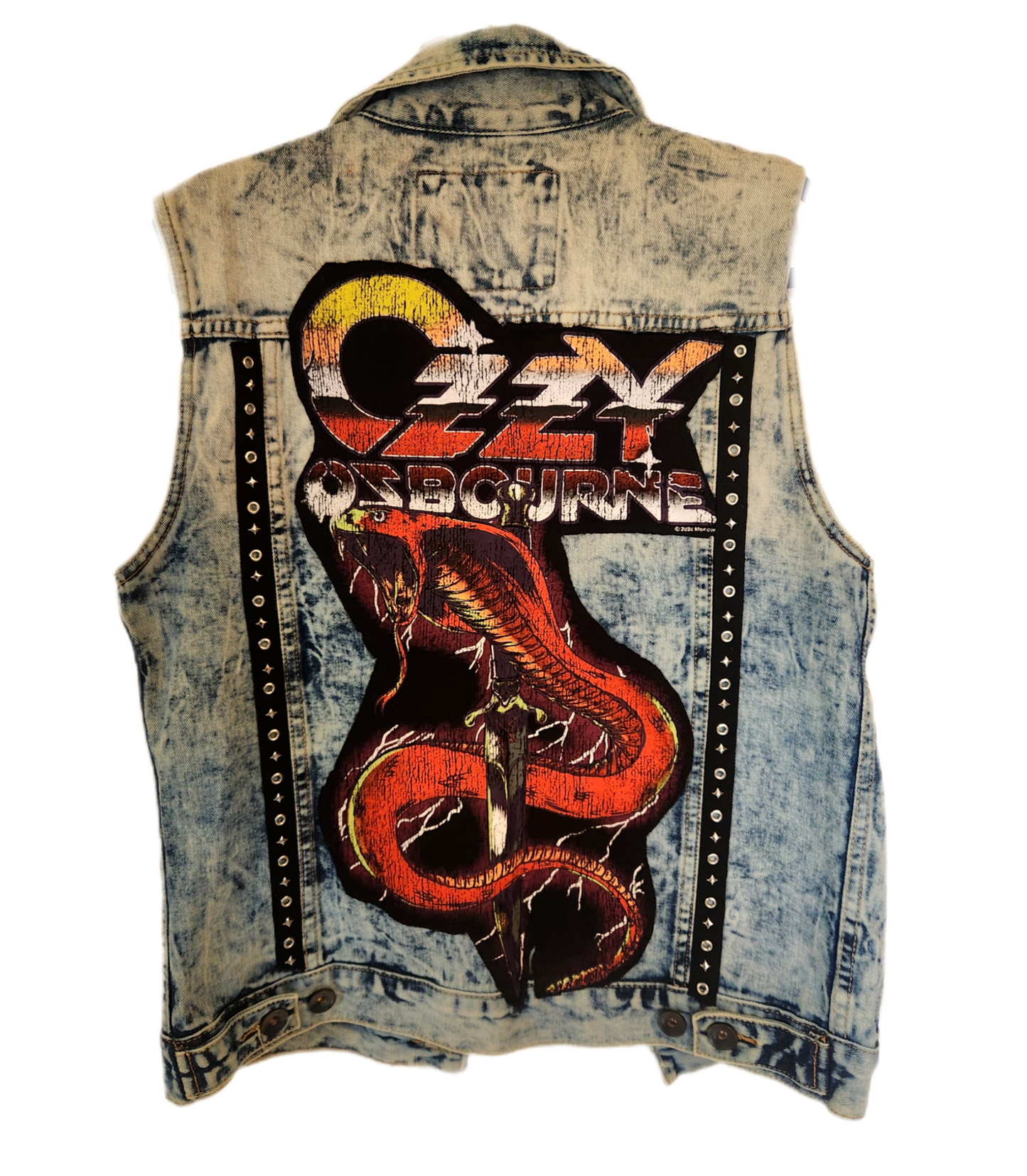 Mens Denim Metal rock vest- size Small