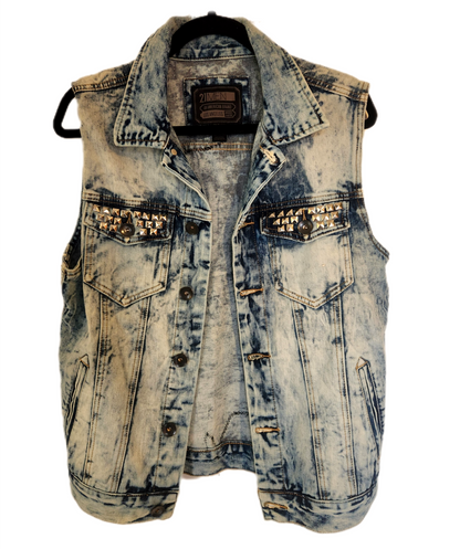 Mens Denim Metal rock vest- size Small