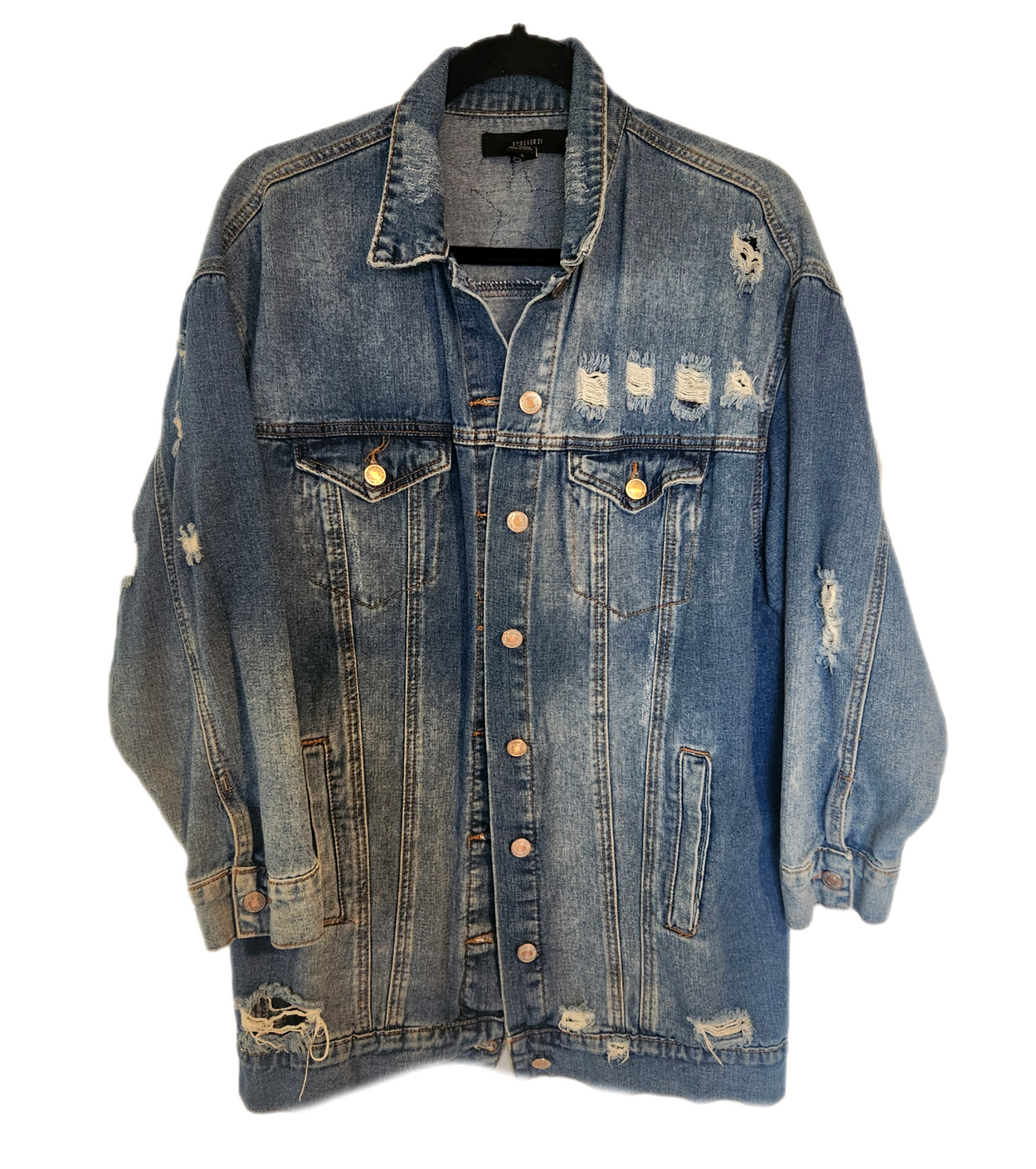 Womens oversized distressed Janis Joplin jacket- Small- Med fit