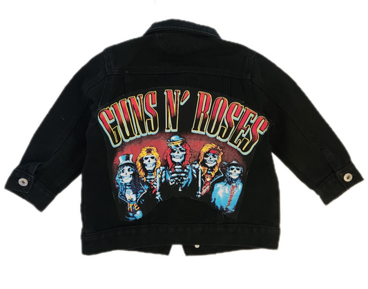 Toddler black denim ROCK jacket with GNR- size 4/5 years