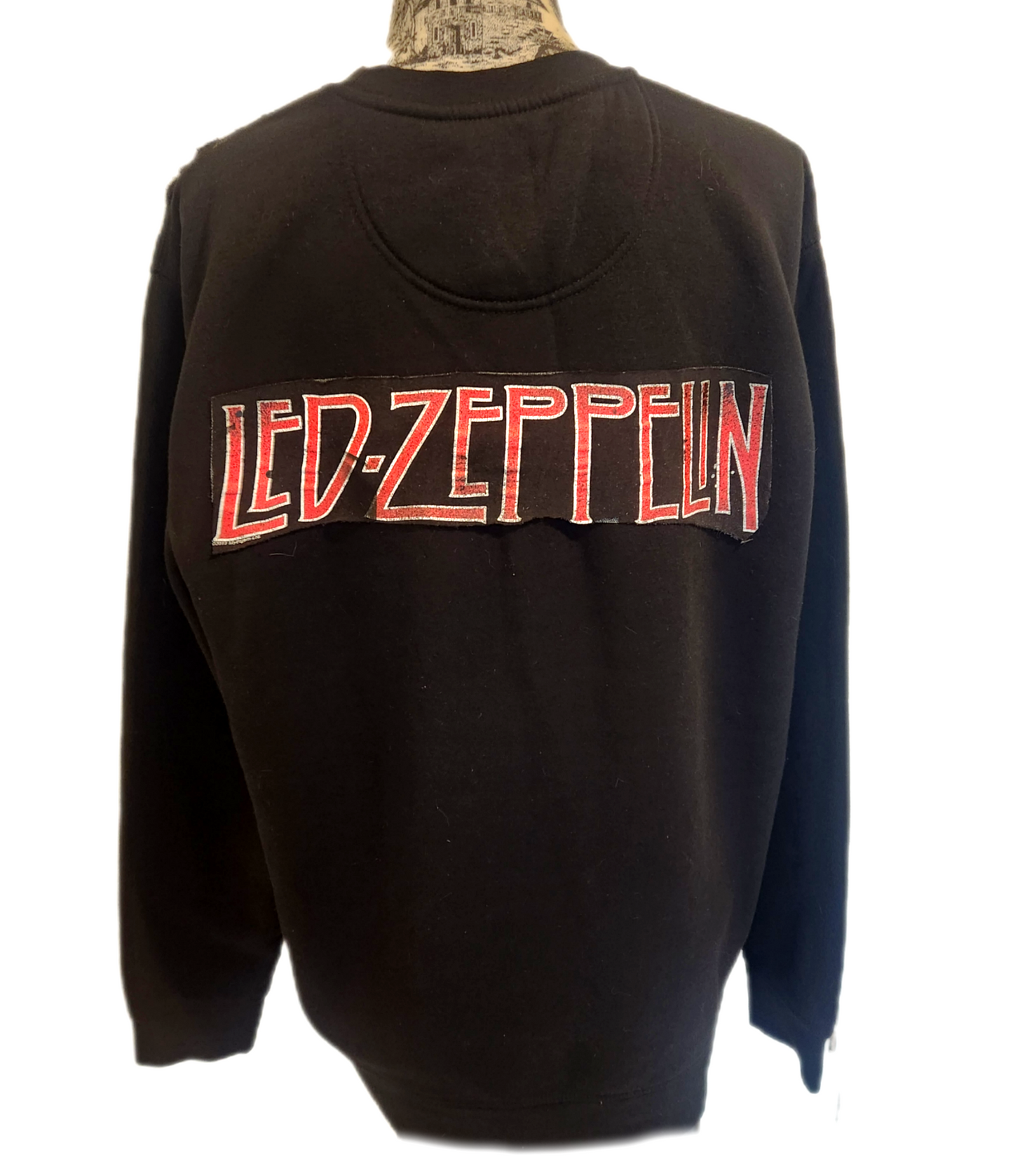 Womens reworked Rock n Roll sweatshirt with mesh- size L/XL