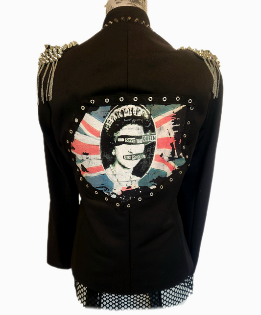 Womens Punk Rock reworked/ upcycled blazer jacket- size M/L fit 8/9