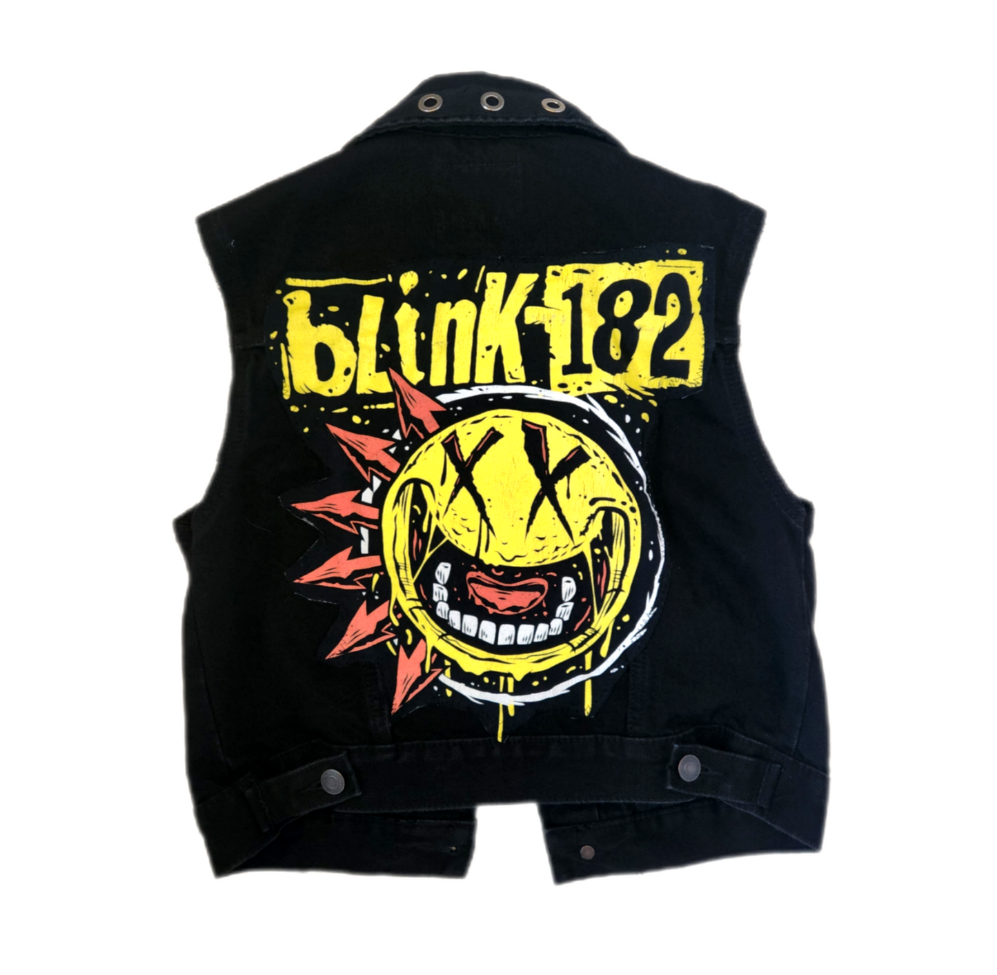 KIDS black denim Punk rock vest- size 6-7 years