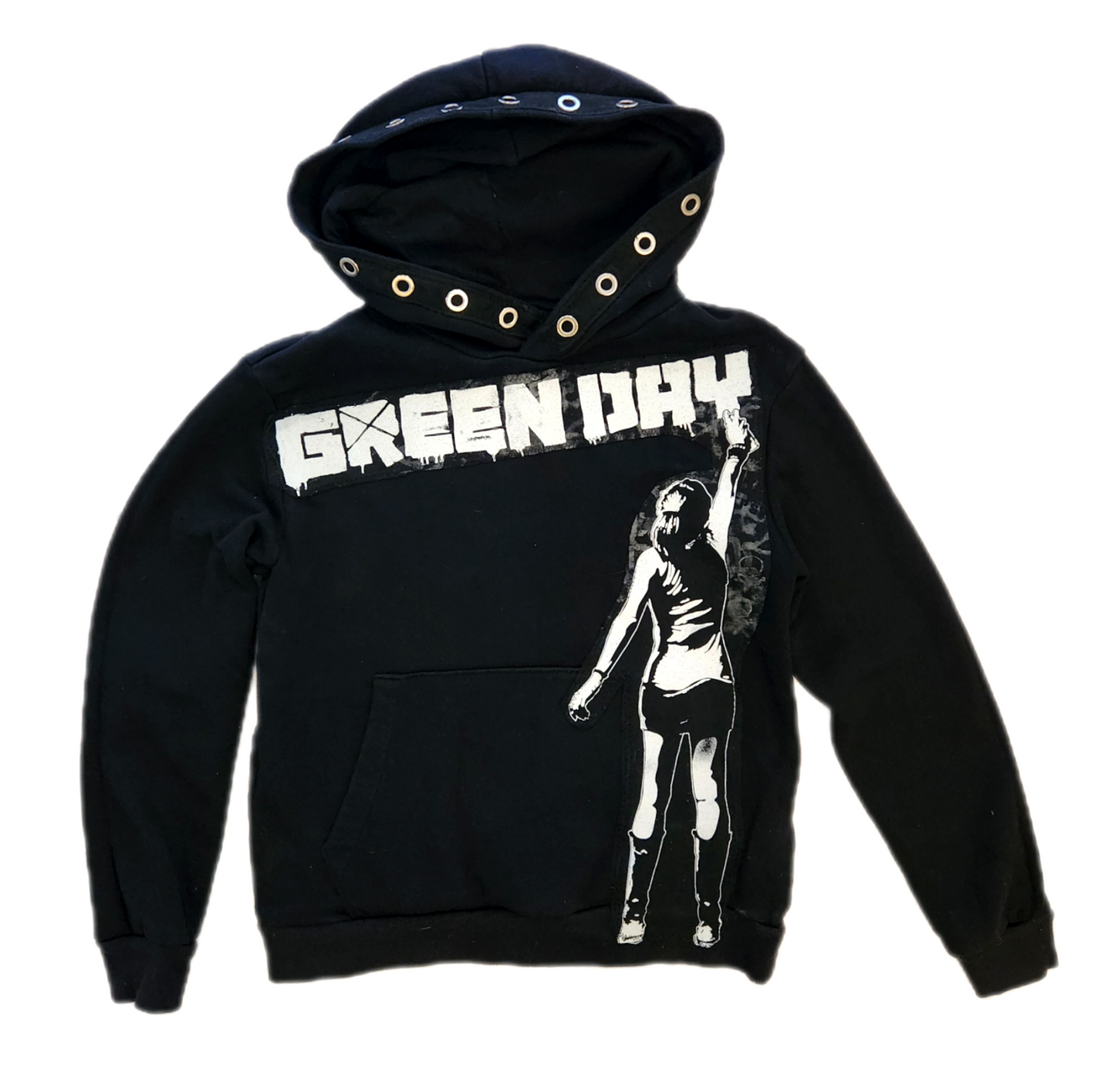 KIDS upcycled/ reworked Punk Rock hoodie- size 7/8