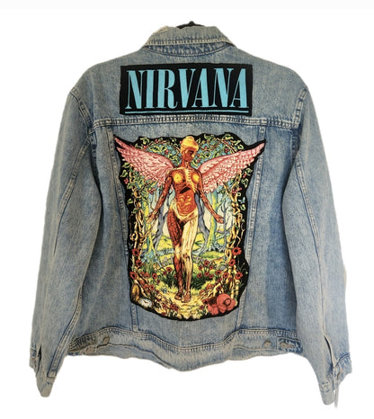 Womens Nirvana denim Grunge jacket- size XXL