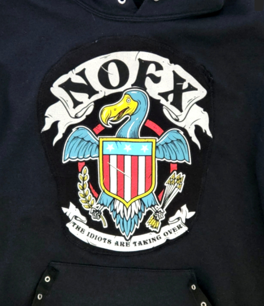 Mens/ ADULT reworked hoodie with NOFX patch- mens Medium