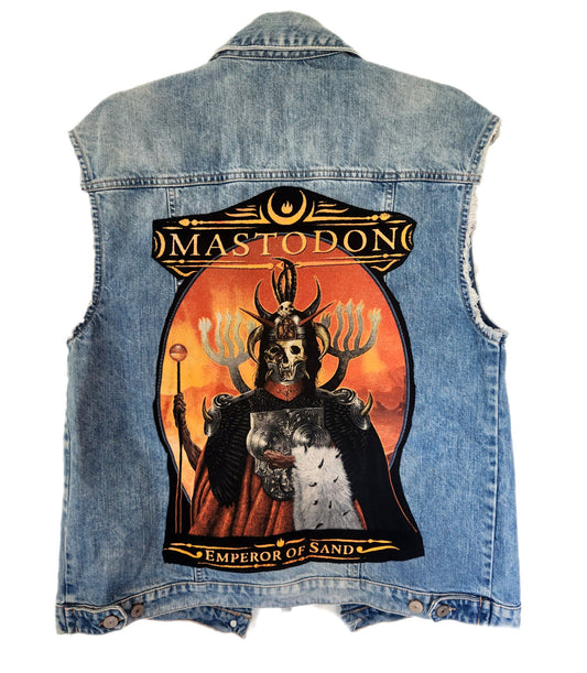 Mens denim Metal rock vest- size Mens Small