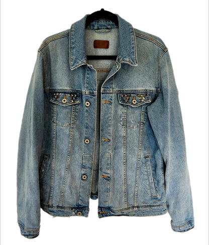 Mens denim Rock jacket- size MEDIUM