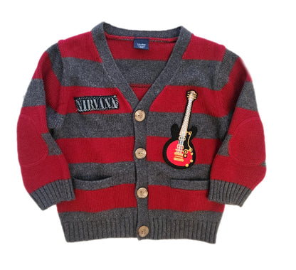 Baby Grunge Rock Cardigan sweater- size 18-24 mos