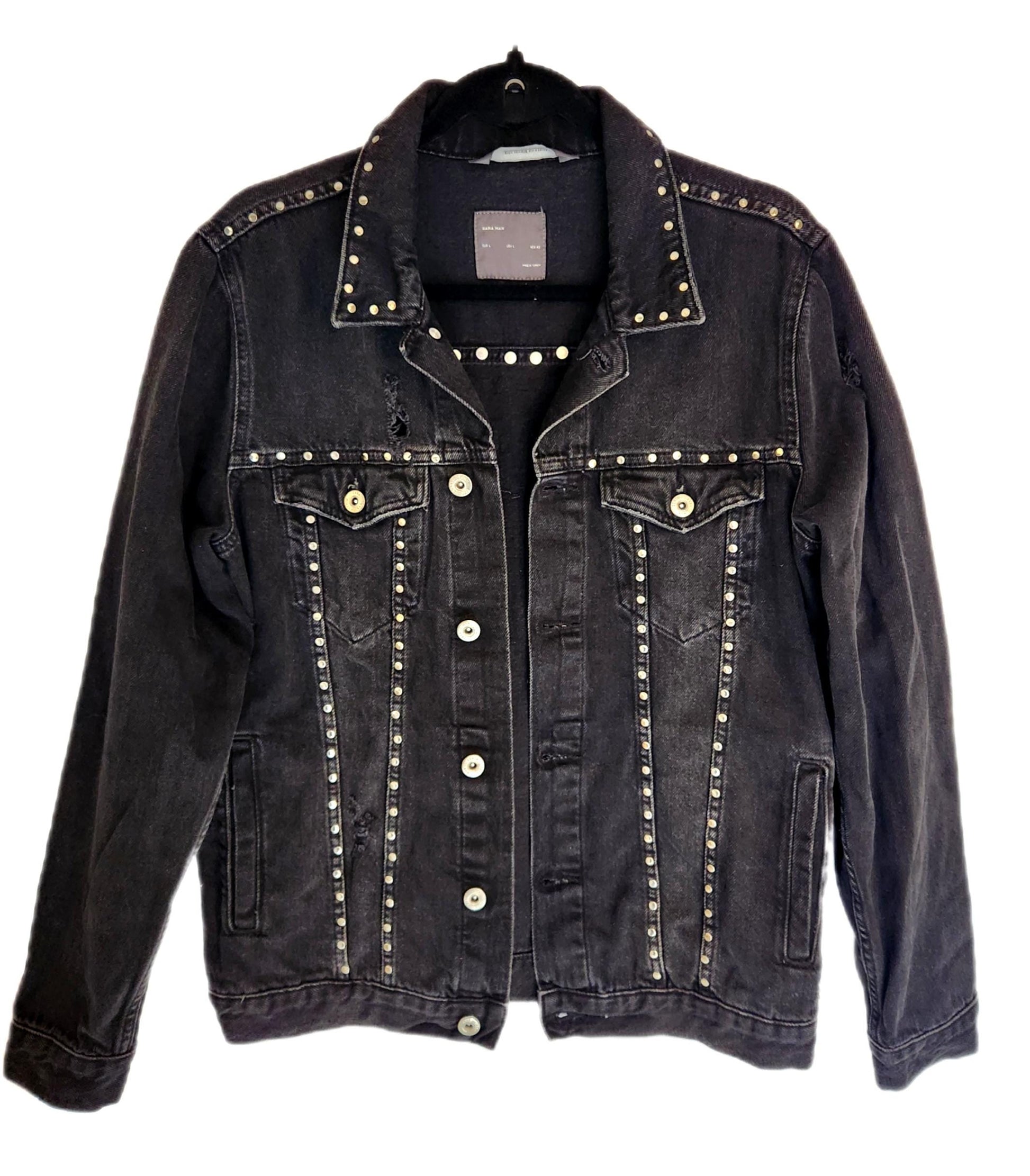 Mens black denim Metal/ Rock jacket- size S/M